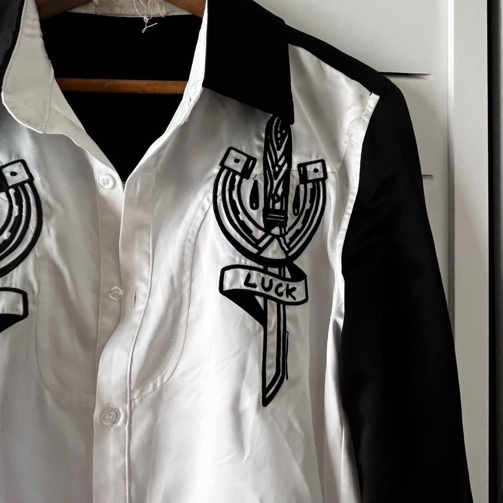 SACRED HAWK NO LUCK EMBROIDERED SILKY SHIRT - Picture 10 of 16